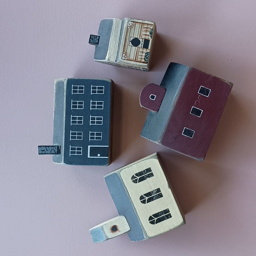 Vintage Wooden Block Houses